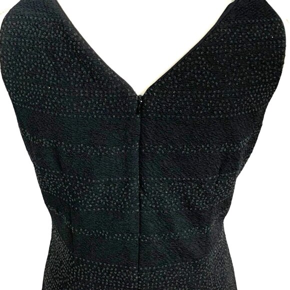 David Warren Black Textured Sparkling Sleeveless Midi Cocktail Dress 10 Elegant - Picture 4 of 8